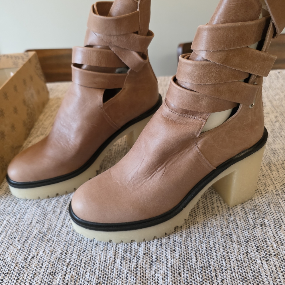 Free People Jesse Cutout Ankle Boots with Chunky Heel